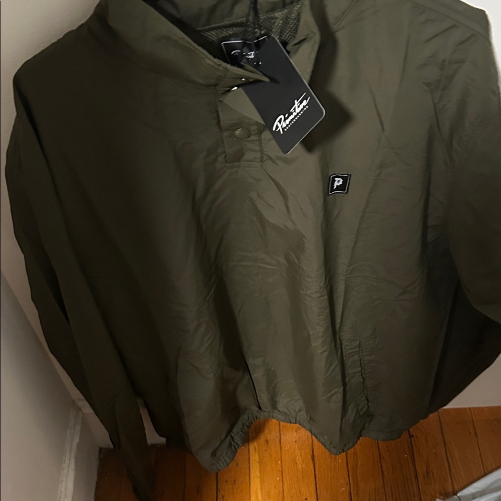 Primitive Olive Green Mock Collar Anorak Jacket